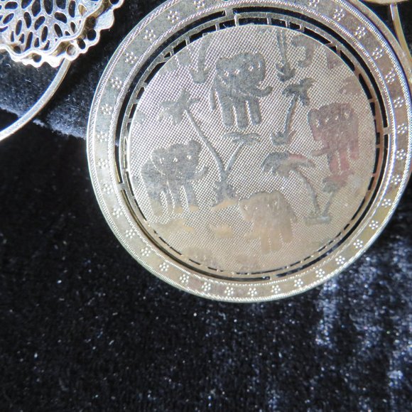 African Animal Inspired Elephant 21" 3 Strand Necklace - Picture 5 of 6